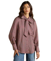 Women's Joules Tabby Blouse - Brown Houndstooth
