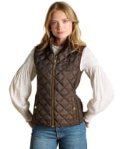 Women's Joules Braemar Luxe Showerproof Gilet - Chocolate Brown