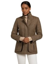 Women’s Holland Cooper Country Classic Tweed Jacket - Large Brown Herringbone