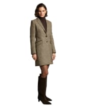 Women's Holland Cooper Highgrove Tweed Coat - Prince of Wales Brown