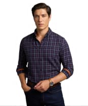 Men's Holland Cooper Classic Button Down Shirt - Copper / Navy Check