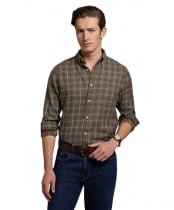 Men's Holland Cooper Classic Button Down Shirt - Ruby / Khaki Check