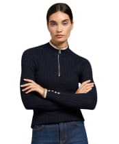 Women's Holland Cooper Zoe Quarter Zip Knit - Ink Navy
