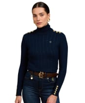 Women's Holland Cooper Seattle Roll Neck Cable Knit - Ink Navy