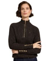 Women's Holland Cooper Bridget Quarter Zip Knit - Chocolate