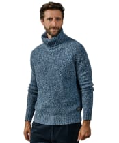 Men's Aubin Caster Donegal Roll Neck Sweater - Indigo