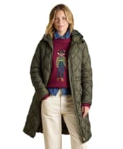 Women's Joules Chessington Showerproof Quilted Coat - Green