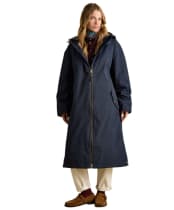 Women's Joules Coverall Oversized Fleece Lined Waterproof Coat - Navy