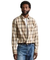 Men's GANT Regular Fit Windblown Flannel Check Shirt - Dry Sand