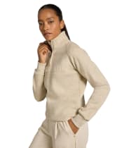 Women's Holland Cooper Sporting Goods Zip Henley - Oatmeal Marl