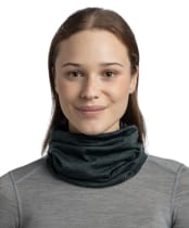 Buff Merino Lightweight Multistripe Necktube - Forest