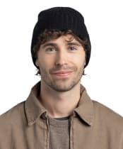 Buff Norval Merino Knitted Beanie - Black