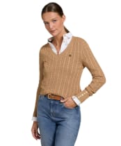 Women's Holland Cooper Seattle V Neck Knit - Dark Camel