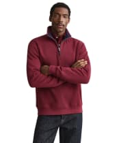 Men's GANT Sacker Rib Half Zip Sweater - Deep Grape Wine