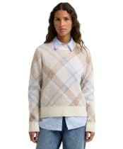 Women's Barbour Sara Knitted Jumper - Oat Zen Blue MU