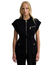 Women's Barbour International Zadie Knitted Sleeveless Zip Through - Black