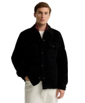 Men's Barbour International Trident Borg Fleece Overshirt - Black