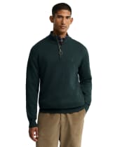 Men’s Barbour Cotton Half Zip Sweater - Utility Sage