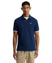 Men's Barbour Tartan Pique Polo Shirt - Estate Blue