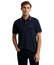 Men's Barbour International Evan Tipped Polo Shirt - Navy Red Mahoga
