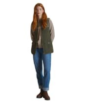 Women's Fairfax & Favor Lorna Quilt Wool Gilet - Khaki