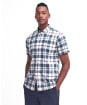 Men's Barbour Applecross Tailored Short Sleeve Checked Shirt - Dark Slate