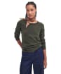 Women’s Barbour Pendle Crew Knit Sweater - OLIVE/HESSIAN TA