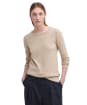 Women’s Barbour Pendle Crew Knit Sweater - HONEY/HESSIAN TA