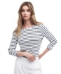 Women's Barbour Langton Long Sleeve Rib Stripe Top - Cloud Stripe