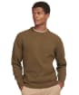 Men's Barbour Patch Crew Neck Lambswool Sweater - Willow Green