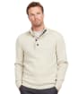 Men's Barbour Patch Half Button Lambswool Sweater - Pearl