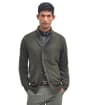 Men's Barbour Patch Zip Through Sweater - Seaweed