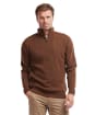 Men's Barbour Nelson Half Zip Sweater - Dark Sand