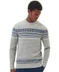 Men’s Barbour Essential Fair Isle Crew - Light Grey