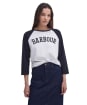 Women's Barbour Northumberland T-shirt - White / Navy 2