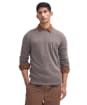 Men's Barbour Essential Lambswool Crew Neck Sweater - Dark Stone