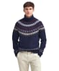 Men's Barbour Roose Fair Isle Rollneck - Navy