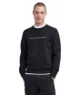 Men's Barbour International Shadow Crew Sweatshirt - Black / White