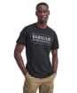 Men's Barbour International Essential Large Logo T-Shirt - Black / Pewter