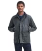 Men's Barbour Ambleside Waxed Jacket - GREY/BLUE GRANIT