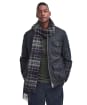 Barbour New Check Tartan Scarf - Navy / Dark Ginger