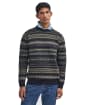 Men's Barbour Case Fairisle Crew Neck Jumper - Black Marl