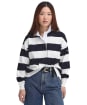 Women's Barbour Marsden Oversized Rugby Top - Navy Stripe