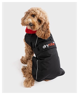 dryrobe® Dog Coat - Black / Red