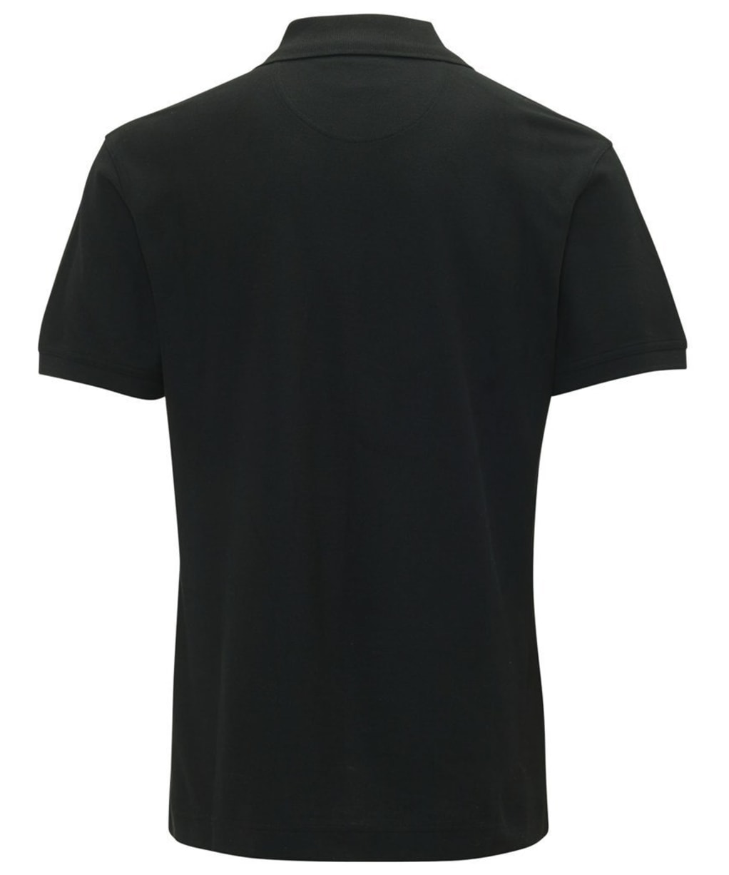 Mens Barbour Tartan Pique Polo Shirt - Black