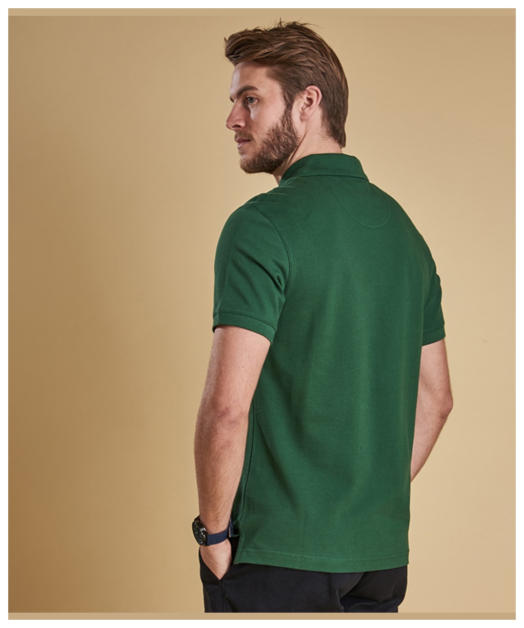 Men's Barbour Tartan Pique Polo Shirt - Racing Green