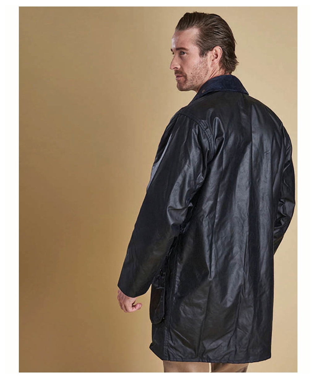Barbour Border Wax Jacket - Navy