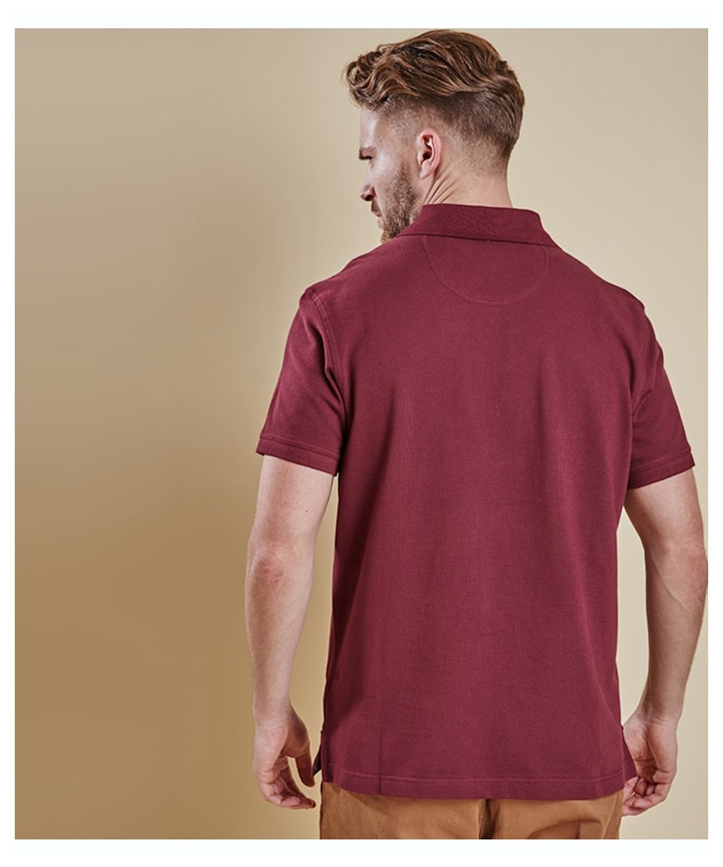 Men's Barbour Tartan Pique Polo Shirt - Ruby