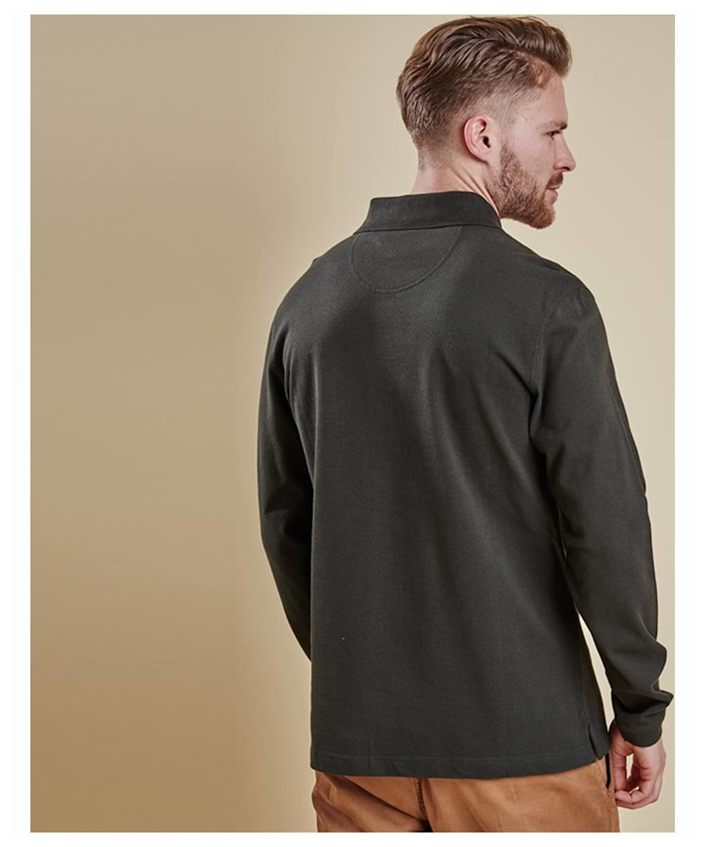 Men’s Barbour Long Sleeved Sports Polo Shirt - Forest