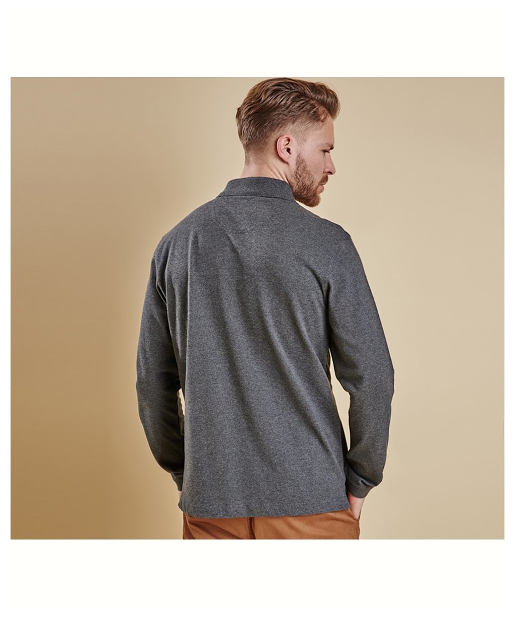 Men’s Barbour Long Sleeved Sports Polo Shirt - Slate Marl 